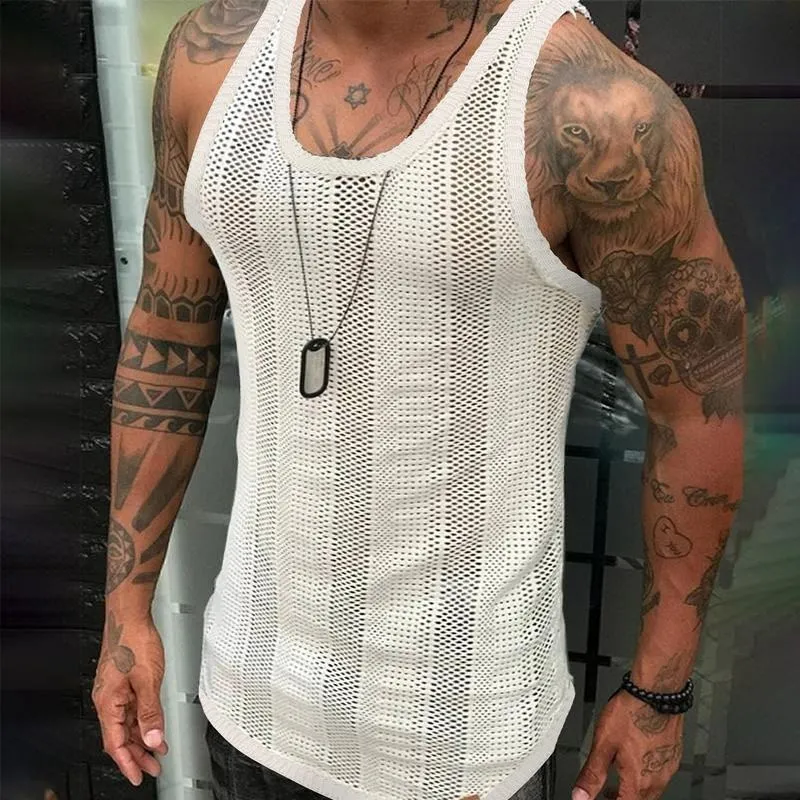 Men's Sleeveless Mesh Cutout Sports Vest 84483060X sold by Manly product image thumbnail 2