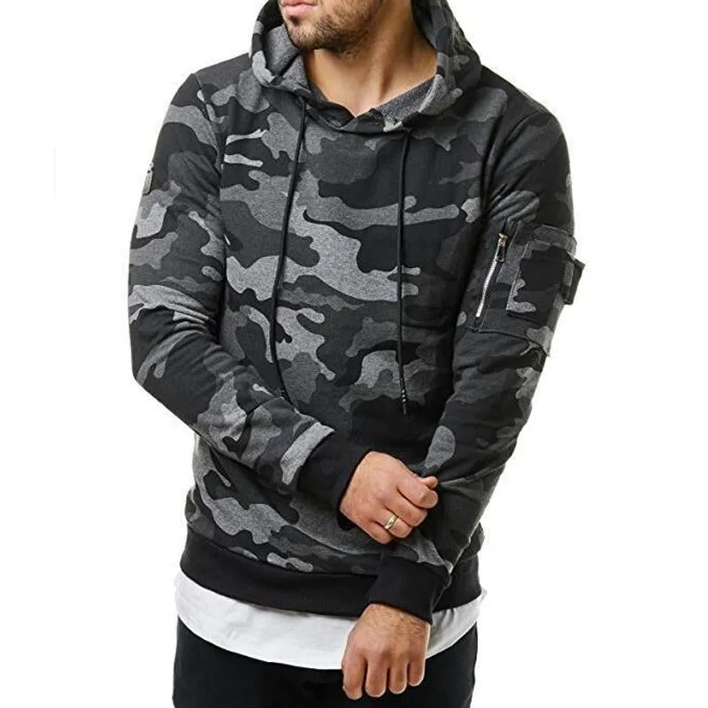 Men's Fashionable Camouflage Slim Fit Pullover Hoodie 88829999M sold by Manly