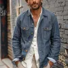 Men's Multi-Pocket Single Breasted Thin Denim Jacket 26542649Y sold by Manly