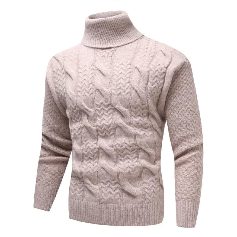 Men's Turtleneck Jacquard Long Sleeve Knitted Sweater 24165461M sold by Manly