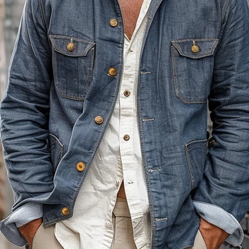 Men's Multi-Pocket Single Breasted Thin Denim Jacket 26542649Y sold by Manly product image thumbnail 2