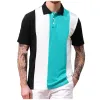 Men's Casual Colorblock Short-sleeved Polo Shirt 28128569TO sold by Manly
