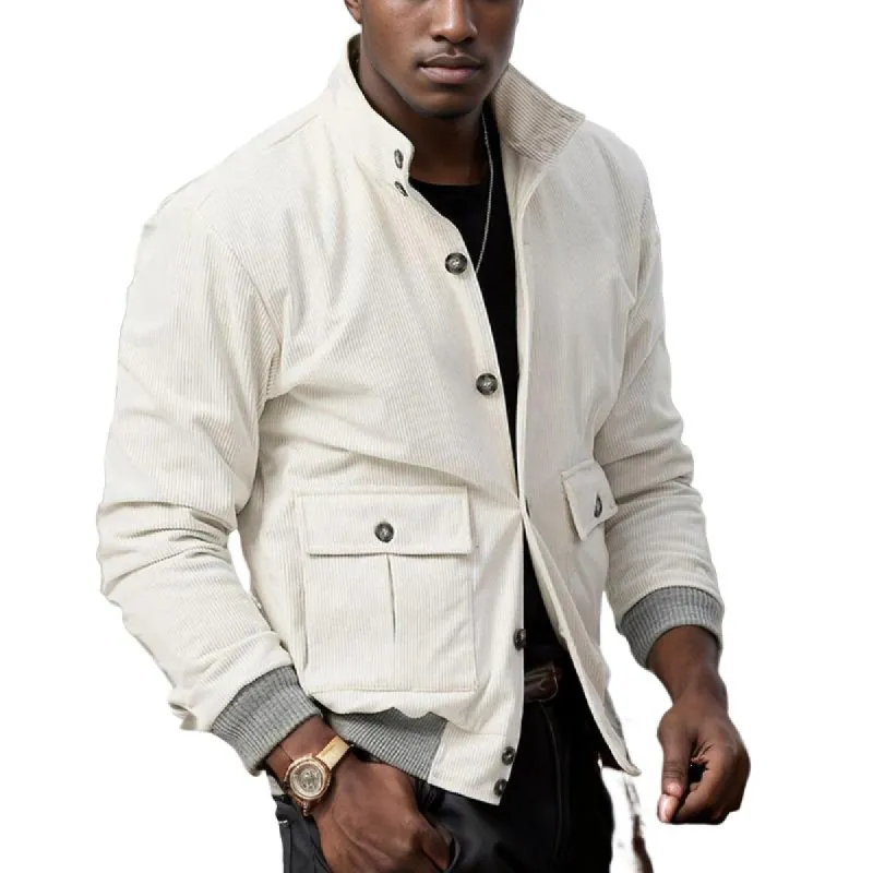 Men's Vintage Ribbed Colorblock Long Sleeve Jacket 24369846X sold by Manly