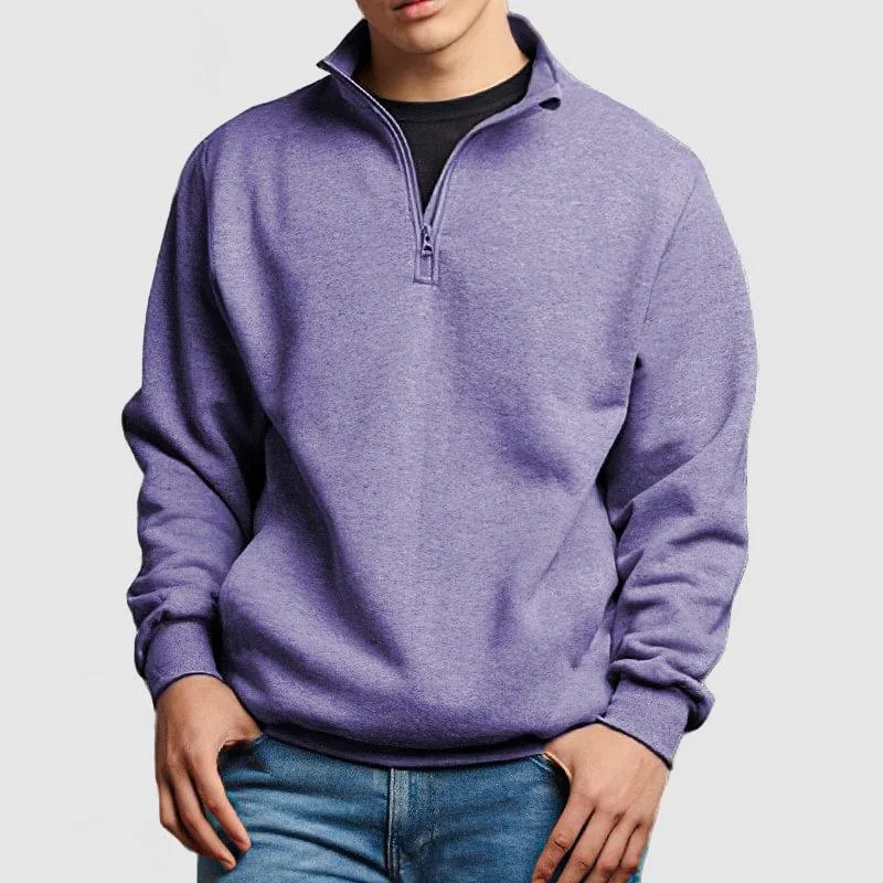 Men's Solid Color Stand Collar Half-Zip Pullover Sweatshirt 43455821X sold by Manly product image thumbnail 4