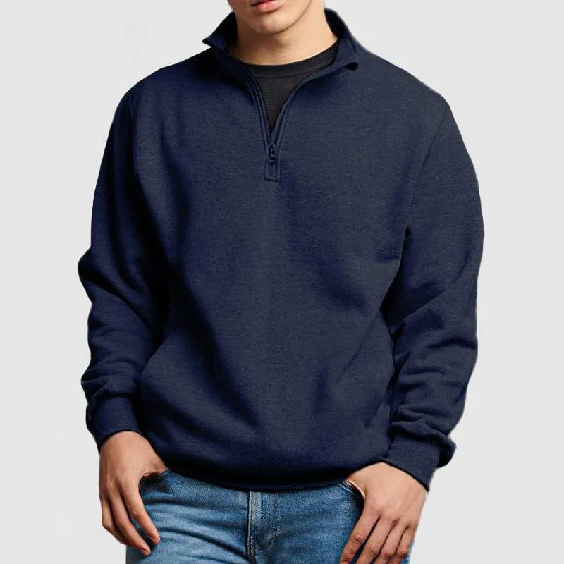 Men's Solid Color Stand Collar Half-Zip Pullover Sweatshirt 43455821X sold by Manly product image thumbnail 3