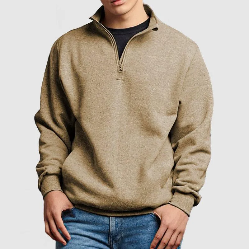 Men's Solid Color Stand Collar Half-Zip Pullover Sweatshirt 43455821X sold by Manly product image thumbnail 2