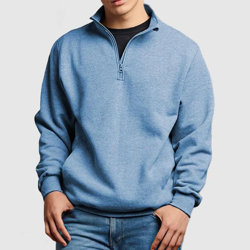 Men's Solid Color Stand Collar Half-Zip Pullover Sweatshirt 43455821X sold by Manly product image thumbnail 5