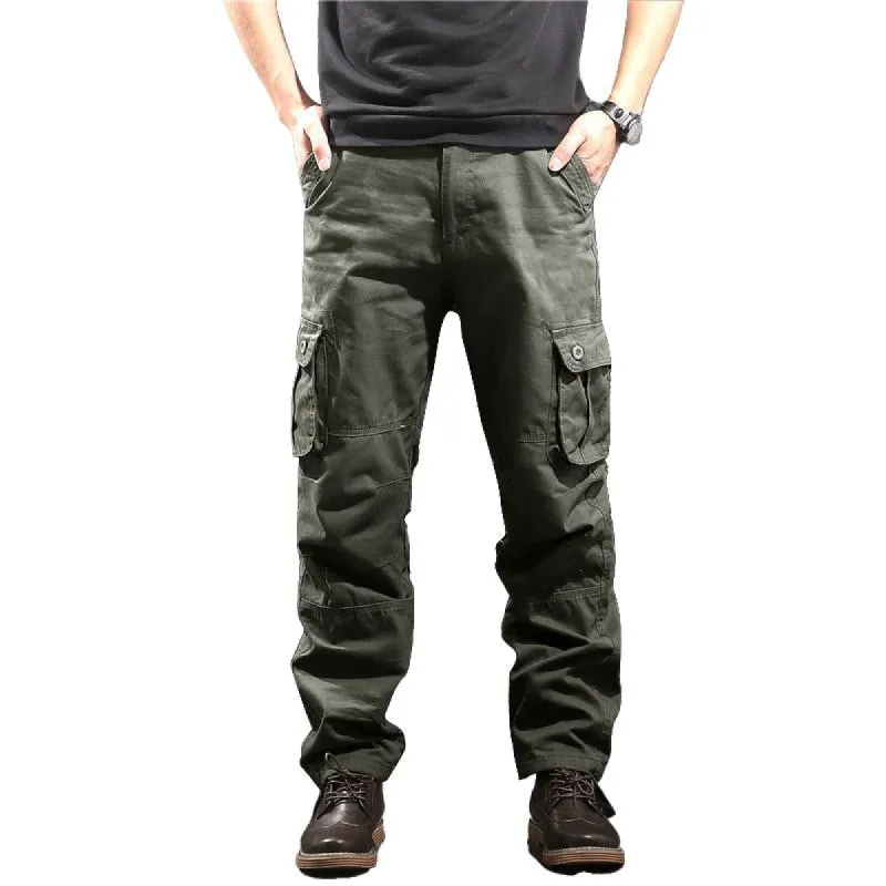 Men's Casual Loose Multi-Pocket Cargo Pants 52807431Y sold by Manly