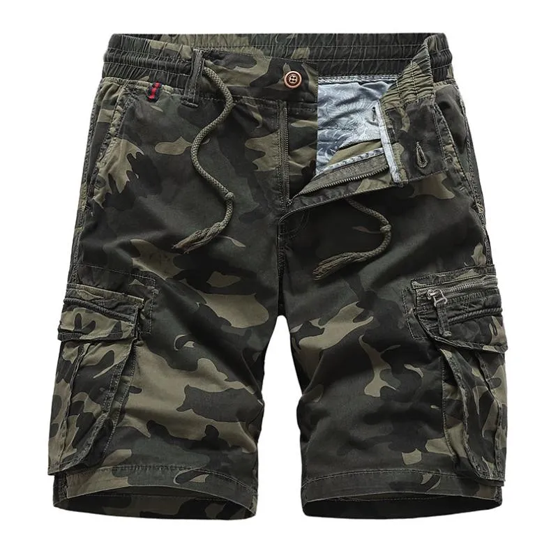 Men's Casual Outdoor Cotton Camouflage Multi-pocket Loose Cargo Shorts 97399576M sold by Manly