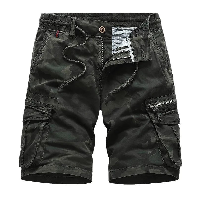Men's Casual Outdoor Cotton Camouflage Multi-pocket Loose Cargo Shorts 97399576M sold by Manly product image thumbnail 2