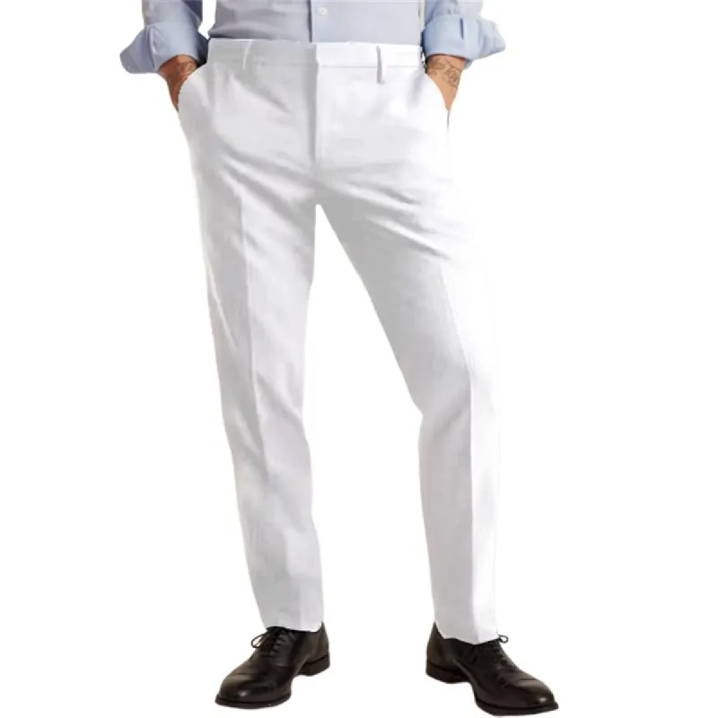 Men's Casual Solid Color Straight Slim Suit Pants 10183218M sold by Manly