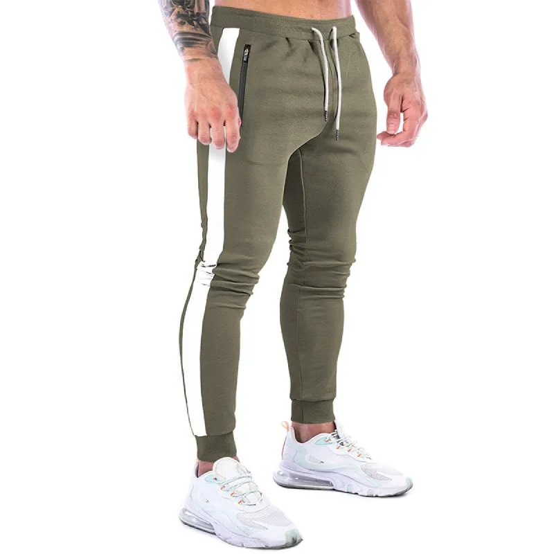 Men's Color Block Drawstring Elastic Waist Fitness Sports Pants 26475684Z sold by Manly