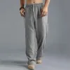 Men's Casual Loose Cotton Linen Breathable Elastic Waist Trousers 31442547M sold by Manly