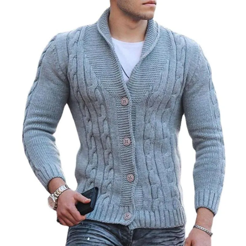 Men's Vintage Lapel Button Slim Fit Knit Cardigan 44790651M sold by Manly