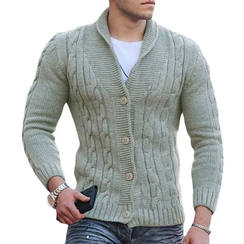 Men's Vintage Lapel Button Slim Fit Knit Cardigan 44790651M sold by Manly product image thumbnail 2