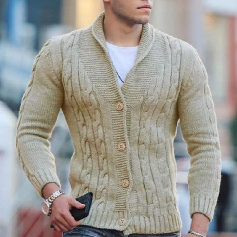 Men's Vintage Lapel Button Slim Fit Knit Cardigan 44790651M sold by Manly product image thumbnail 3