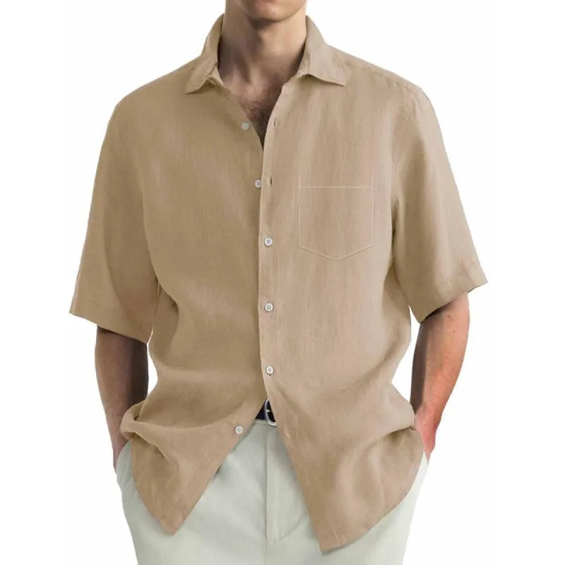 Men's Casual Solid Print Hawaiian Short Sleeve Shirt 48616639X sold by Manly