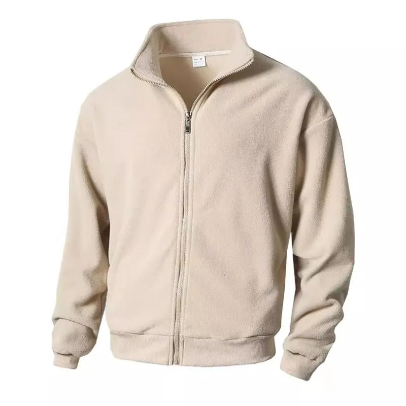 Men's Casual Solid Color Polar Fleece Stand Collar Jacket 45595937X sold by Manly