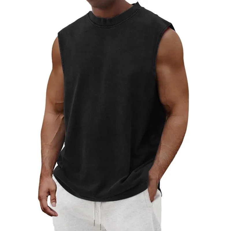 Men's Vintage Distressed Round Neck Sports Tank Top 96858773M sold by Manly product image thumbnail 3