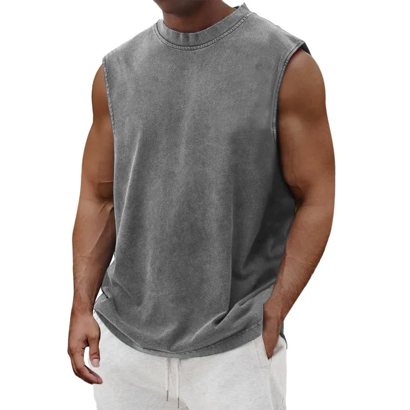 Men's Vintage Distressed Round Neck Sports Tank Top 96858773M sold by Manly product image thumbnail 2