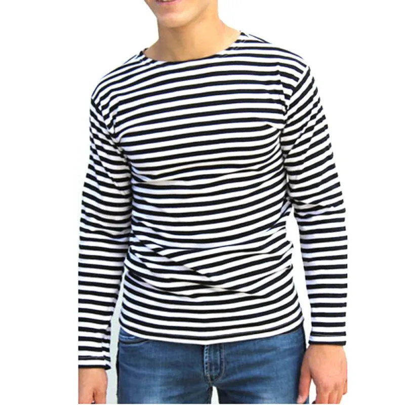 Men's Striped Round Neck Long Sleeve T-Shirt 54391188X sold by Manly
