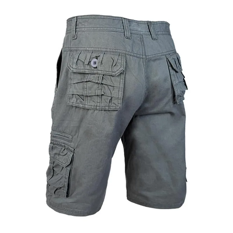 Men's Casual Cotton Washed Multi-Pocket Cargo Shorts 61549521M sold by Manly product image thumbnail 4