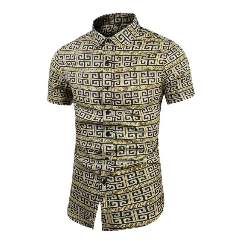 Men's Hawaiian Print Oversized Short Sleeve Shirt 90471125X sold by Manly