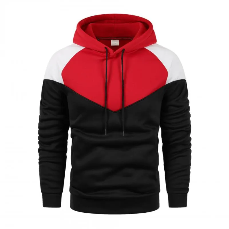 Men's Casual Colorblock Loose Long-sleeved Hoodie 90143154M sold by Manly