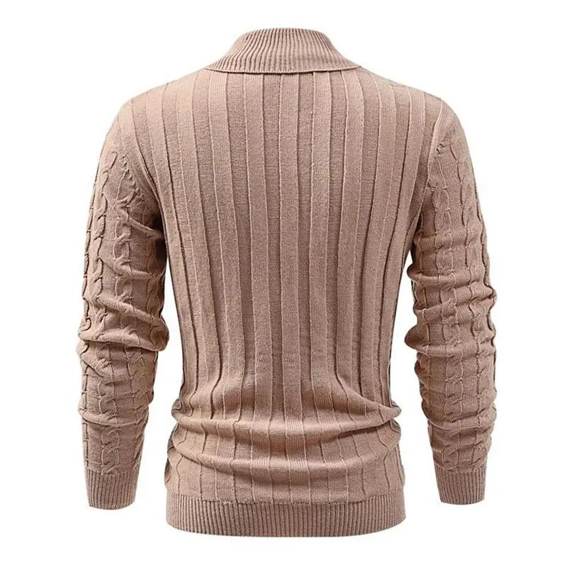 Men's Casual Thin Lapel Twist Slim Fit Knitted Pullover Sweater 96731494M sold by Manly product image thumbnail 3