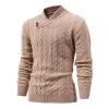 Men's Casual Thin Lapel Twist Slim Fit Knitted Pullover Sweater 96731494M sold by Manly
