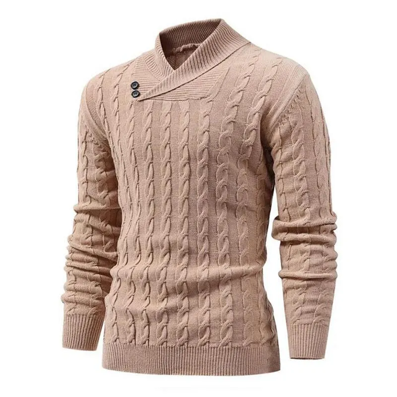 Men's Casual Thin Lapel Twist Slim Fit Knitted Pullover Sweater 96731494M sold by Manly product image thumbnail 2
