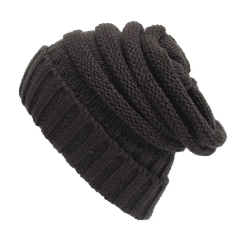 Men's Casual Solid Color Loose Knitted Beanie Hat 95928449M sold by Manly
