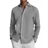 Men's Casual Lapel Slim Fit Long Sleeve Shirt 86103615M sold by Manly