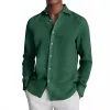 Men's Casual Lapel Slim Fit Long Sleeve Shirt 86103615M sold by Manly