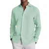 Men's Casual Lapel Slim Fit Long Sleeve Shirt 86103615M sold by Manly