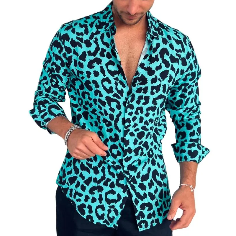 Men's Casual Leopard Print Contrast Shirt 44002491TO sold by Manly
