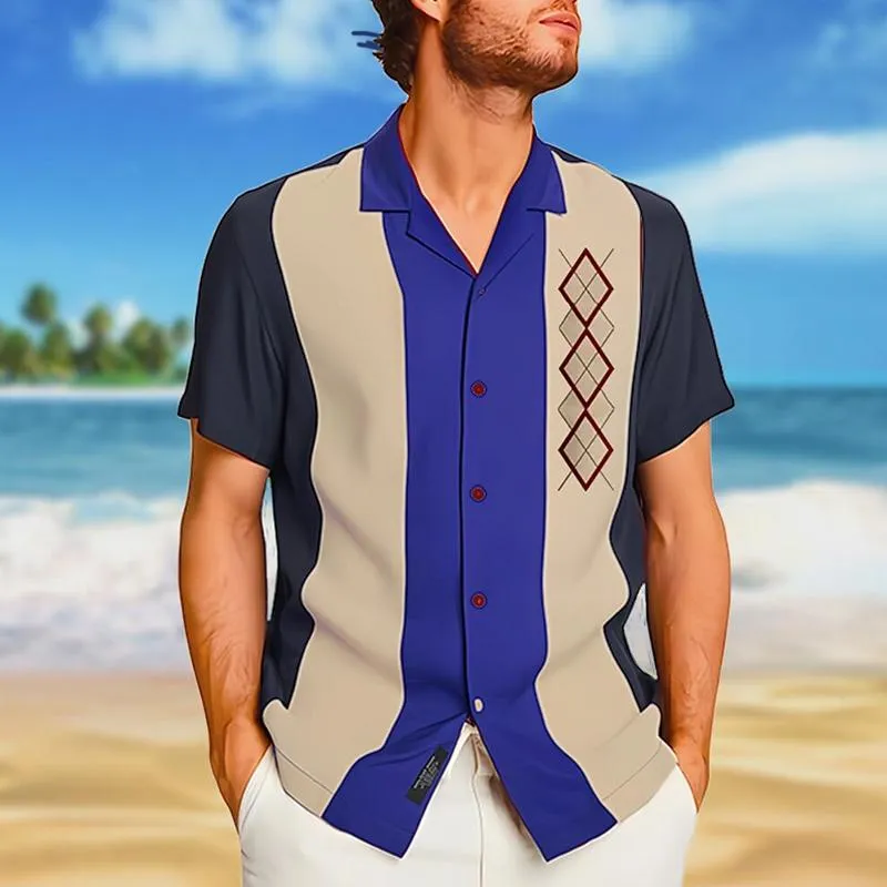 Men's Casual Printed Cuban Collar Short Sleeve Shirt 18440425Y sold by Manly product image thumbnail 5