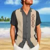 Men's Casual Printed Cuban Collar Short Sleeve Shirt 18440425Y sold by Manly