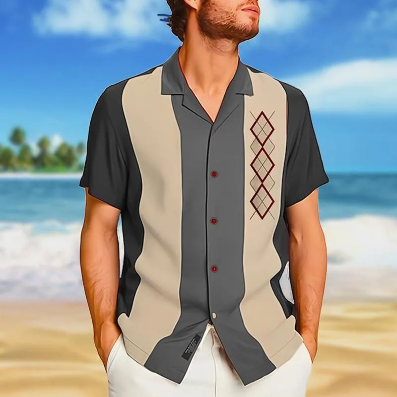 Men's Casual Printed Cuban Collar Short Sleeve Shirt 18440425Y sold by Manly product image thumbnail 3