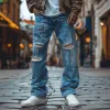 Men's Vintage Washed Distressed Straight Jeans 69227557M sold by Manly
