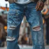 Men's Vintage Washed Distressed Straight Jeans 69227557M sold by Manly
