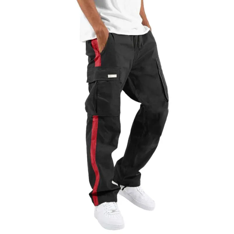 Men's Drawstring Drawstring Pocket Color Block Trousers 76983966X sold by Manly