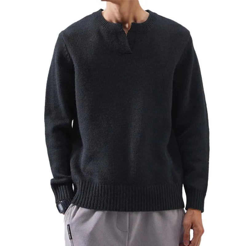 Men'S Casual Solid Color Crew Neck Pullover Sweater 26064079Y sold by Manly