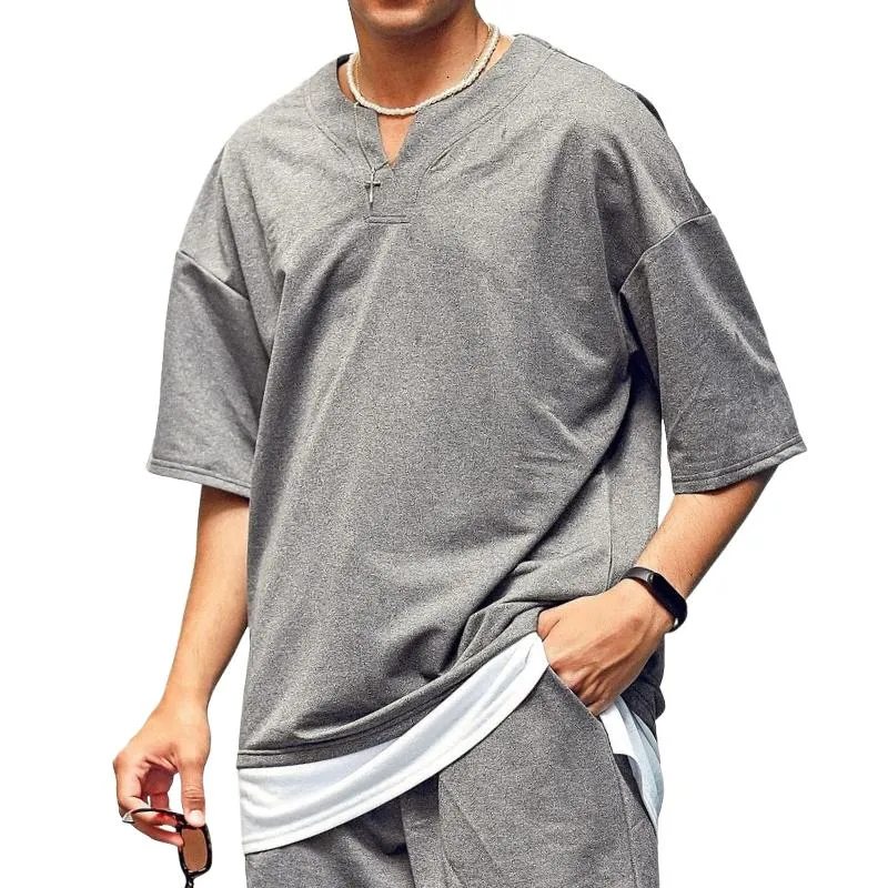 Men's Casual Sports V-neck Short-sleeved T-shirt 88787646TO sold by Manly