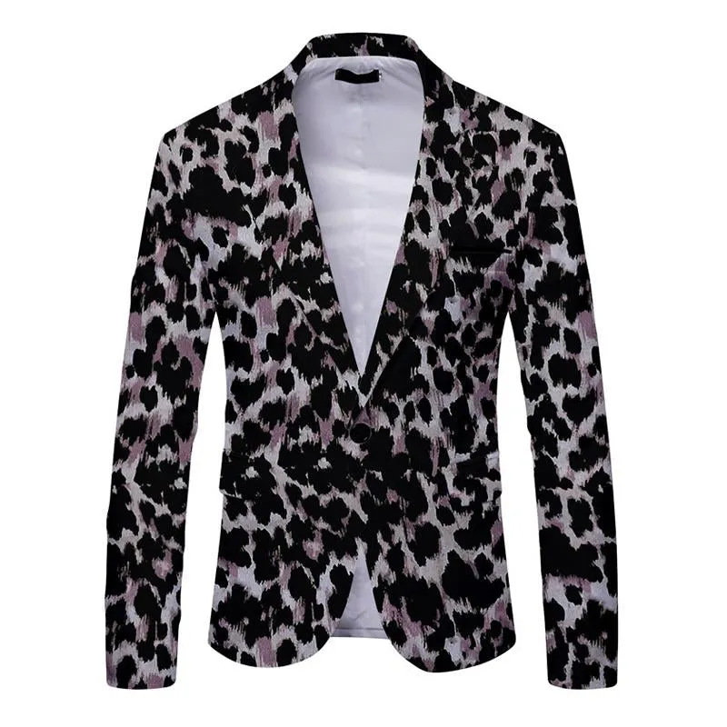Men's Leopard Print Single Button Blazer 98661062X sold by Manly product image thumbnail 4