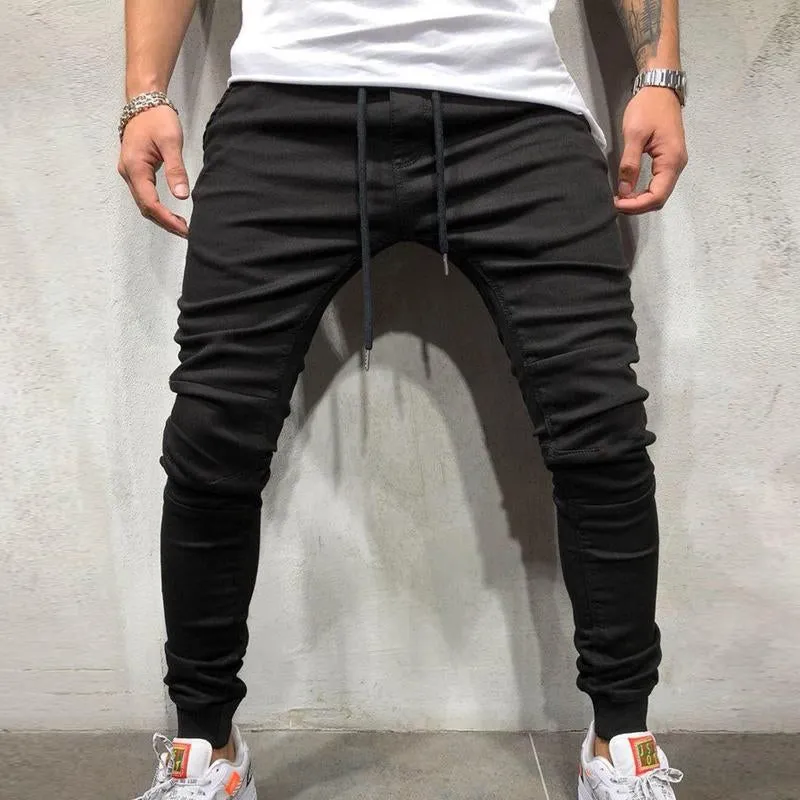 Men's Casual Solid Color Drawstring Jeans 35841881Y sold by Manly product image thumbnail 4