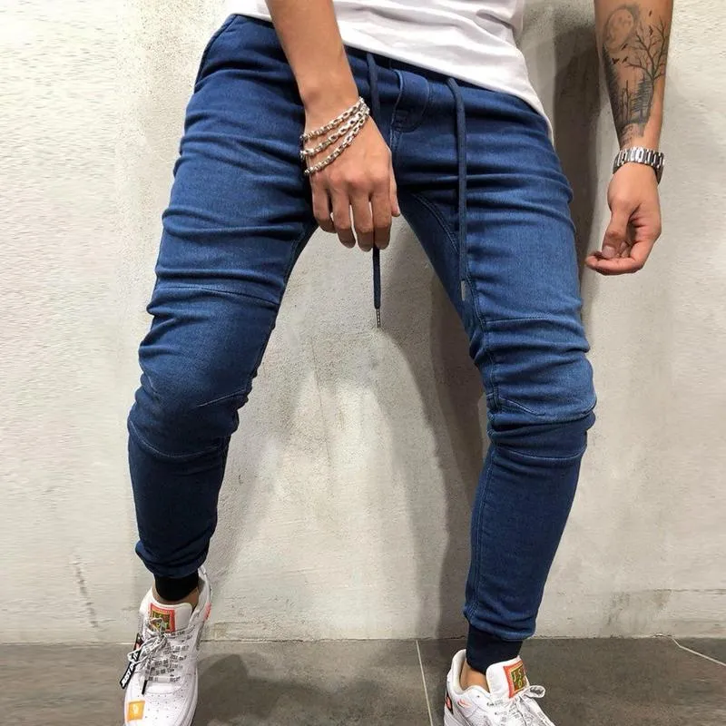 Men's Casual Solid Color Drawstring Jeans 35841881Y sold by Manly product image thumbnail 3