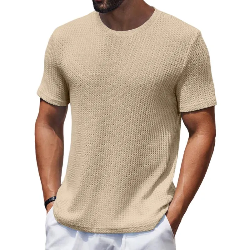 Men's Casual Round Neck Waffle Slim Fit Short Sleeve T-shirt 25410791M sold by Manly product image thumbnail 5