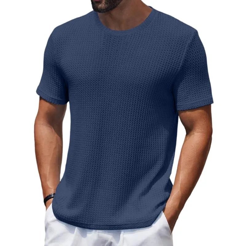Men's Casual Round Neck Waffle Slim Fit Short Sleeve T-shirt 25410791M sold by Manly product image thumbnail 2