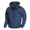 Men's Solid Color Casual Pullover Zipper Hooded Sweatshirt 74333834X sold by Manly